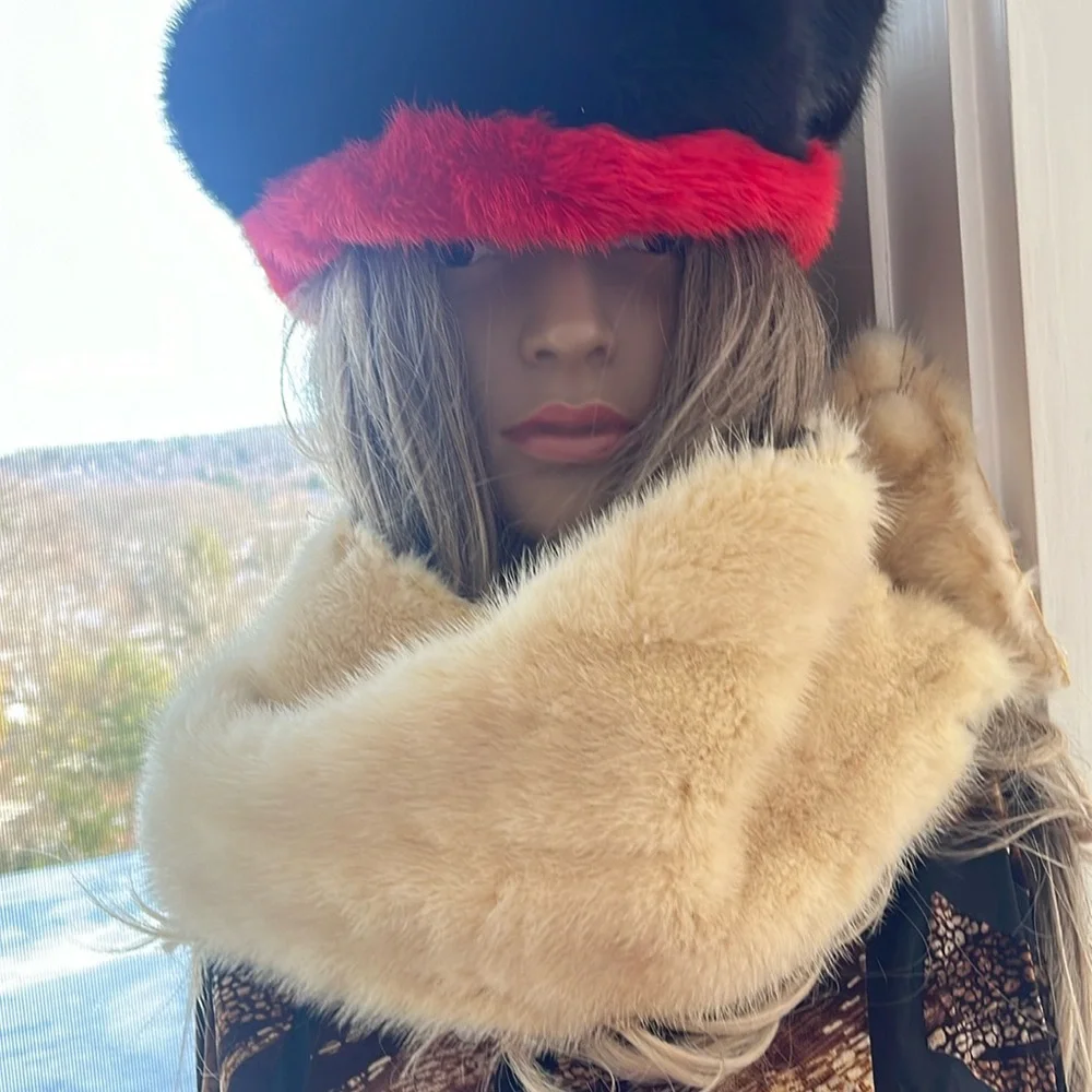 Mink Wrap Vintage Fur Handmade Scarf Wrap